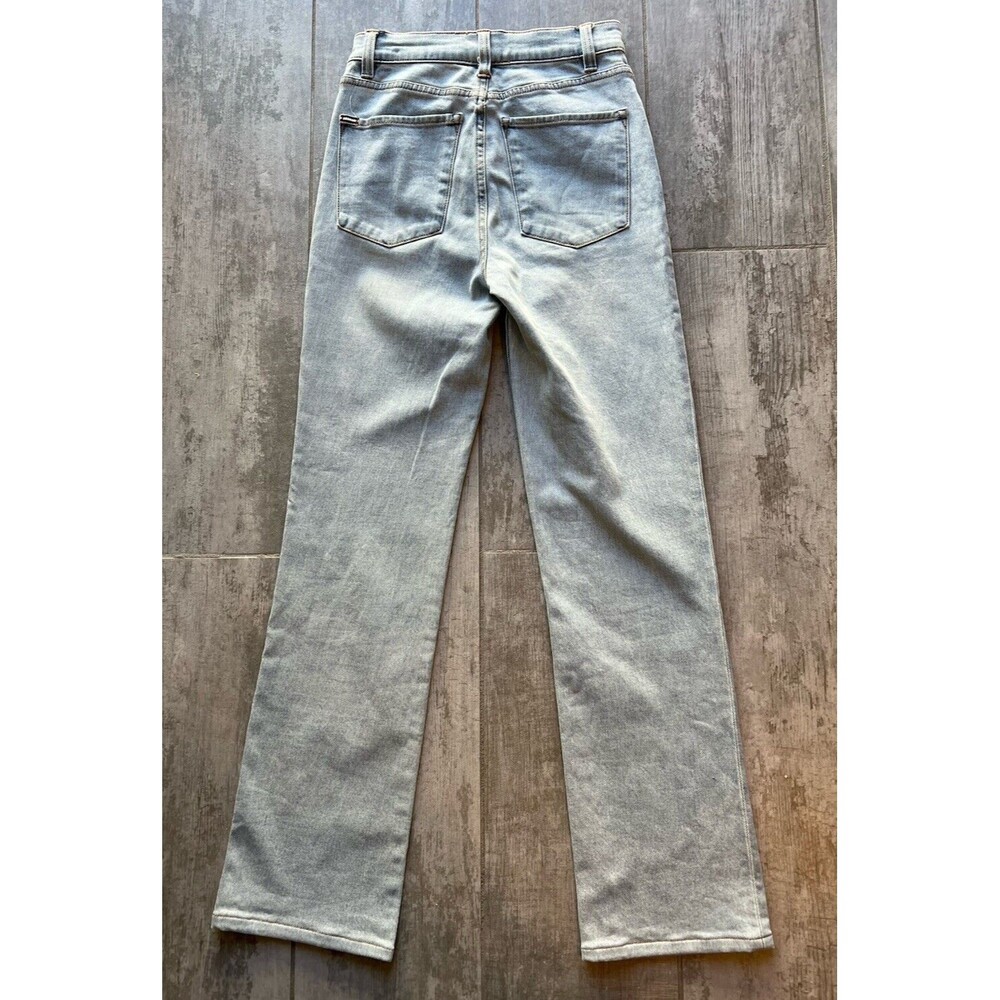 $395 Alice + Olivia AMAZING High Rise Straight Designer Jeans Rockstar Blue 26 - Picture 11 of 11
